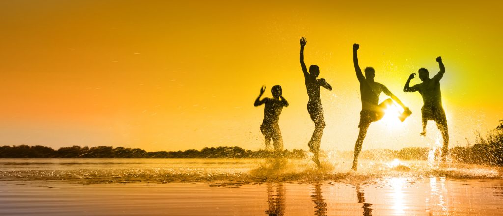 Leute am Strand